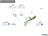 2021年06月14日の沖縄地方の実況天気