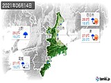 2021年06月14日の三重県の実況天気