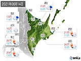 2021年06月14日の道東の実況天気