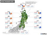 2021年06月15日の東北地方の実況天気