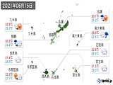 2021年06月15日の沖縄県の実況天気