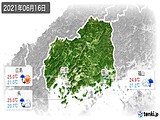 2021年06月16日の広島県の実況天気