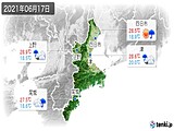 2021年06月17日の三重県の実況天気