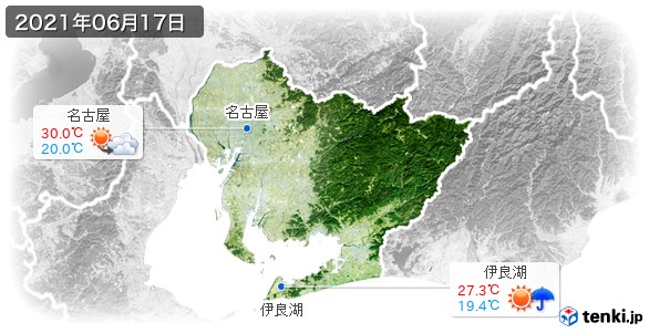 愛知県(2021年06月17日の天気