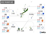 2021年06月18日の沖縄県の実況天気