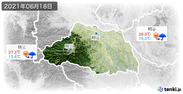 埼玉県(2021年06月18日の天気