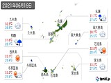 2021年06月19日の沖縄県の実況天気