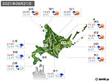 2021年06月21日の北海道地方の実況天気
