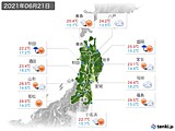 2021年06月21日の東北地方の実況天気