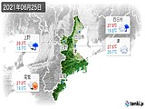 2021年06月25日の三重県の実況天気