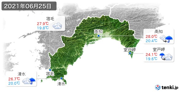 高知県(2021年06月25日の天気