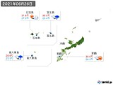 2021年06月26日の沖縄地方の実況天気