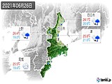 2021年06月26日の三重県の実況天気