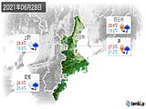 2021年06月28日の三重県の実況天気