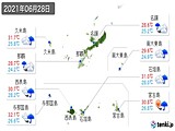 2021年06月28日の沖縄県の実況天気
