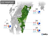 2021年06月30日の宮崎県の実況天気