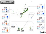 2021年06月30日の沖縄県の実況天気