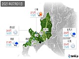 2021年07月01日の道央の実況天気