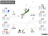 2021年07月01日の沖縄県の実況天気