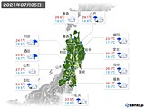 2021年07月05日の東北地方の実況天気