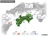 2021年07月05日の四国地方の実況天気