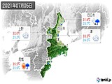 2021年07月05日の三重県の実況天気