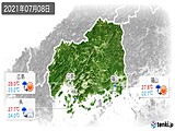 2021年07月08日の広島県の実況天気