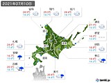 2021年07月10日の北海道地方の実況天気