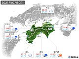 2021年07月10日の四国地方の実況天気