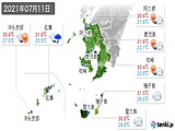 2021年07月11日の鹿児島県の実況天気