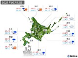 2021年07月12日の北海道地方の実況天気