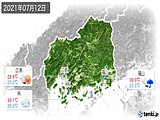2021年07月12日の広島県の実況天気