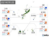 2021年07月12日の沖縄県の実況天気