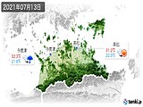2021年07月13日の香川県の実況天気