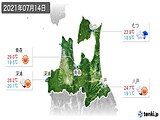 2021年07月14日の青森県の実況天気