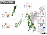 実況天気(2021年07月14日)