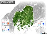 2021年07月16日の広島県の実況天気