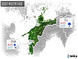 2021年07月16日の愛媛県の実況天気