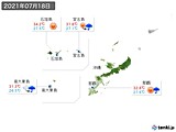 2021年07月18日の沖縄地方の実況天気