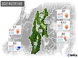 2021年07月19日の長野県の実況天気