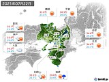 2021年07月22日の近畿地方の実況天気