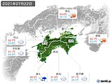 2021年07月22日の四国地方の実況天気