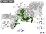 2021年07月23日の東海地方の実況天気