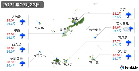 沖縄県(2021年07月23日の天気