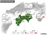 2021年07月24日の四国地方の実況天気