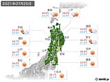 2021年07月25日の東北地方の実況天気