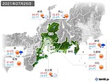 2021年07月25日の東海地方の実況天気