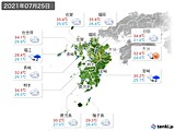 2021年07月25日の九州地方の実況天気