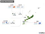 2021年07月26日の沖縄地方の実況天気