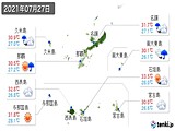 2021年07月27日の沖縄県の実況天気